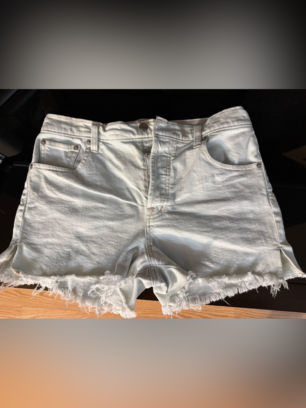 GAP White Frayed Hem Denim Cutoff Shorts